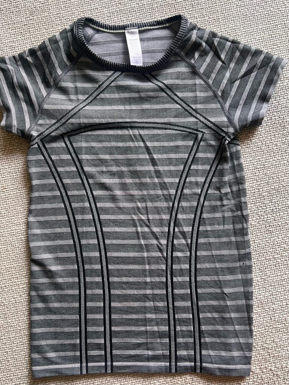 Ivivva Gray Striped Athletic Tee - sz 12